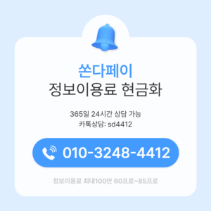 정보이용료 현금화